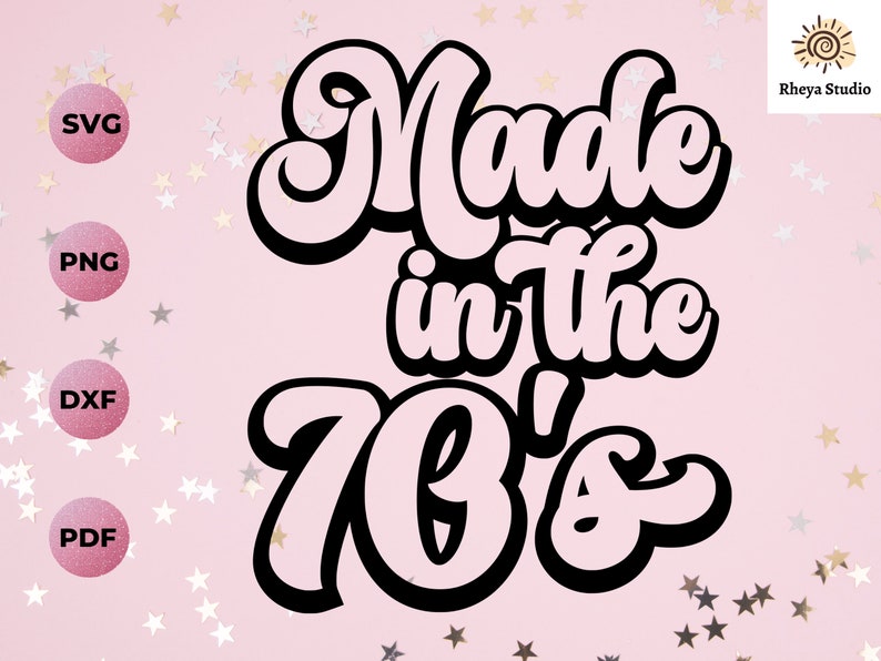 Made in the 70's svg, Retro svg, 70's Baby svg digital download svg, dxf, png, pdf, svg files for cricut, Good vibes svg, Hippie svg image 3