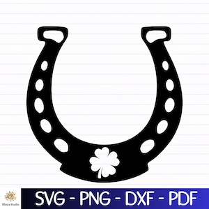 Lucky Horseshoe svg, Clover Horseshoe svg, St Patrick svg - digital download svg, dxf, png, pdf