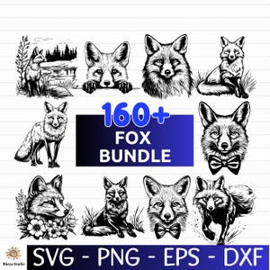 Fox SVG Bundle: Wildlife Vector Designs for Cricut, Silhouette (Digital Download)