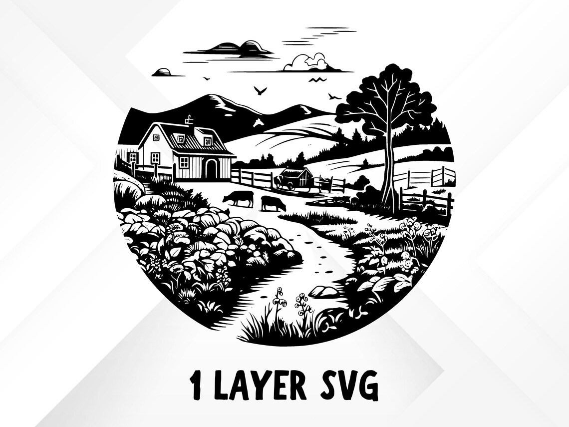 Svg Rural Area 150 Farm Scene SVG Bundle, Farm Landscape, Rural Scene - Digital ...