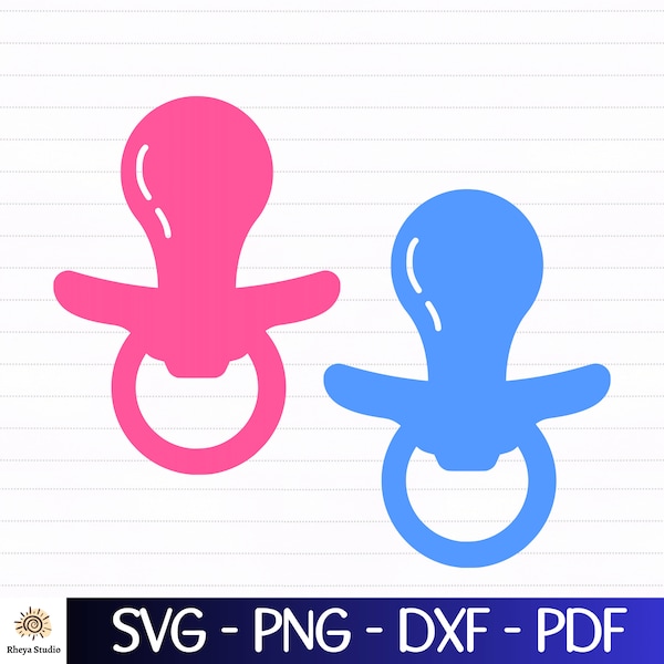 Baby Pacifier svg, Pink Pacifier svg, Blue Pacifier svg - digital download svg, dxf, png, pdf