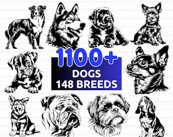 1100+ Dog SVG Bundle, 148 Dog Breeds, Dog Vector Graphic, Dog SVG - digital download svg, dxf, png, pdf, svg files for cricut