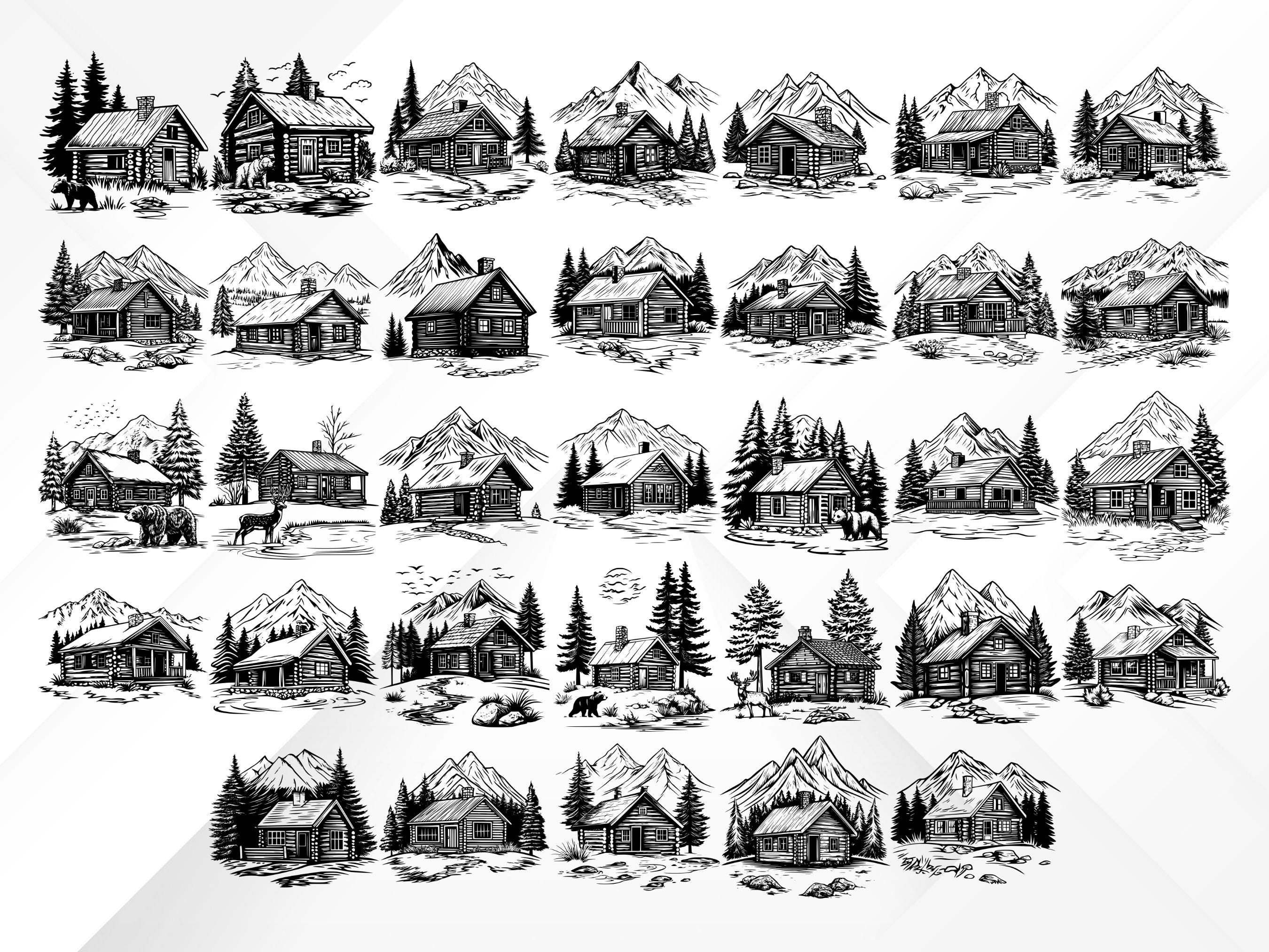 160+ Rustic Wooden Cabin SVG Bundle | Forest & Nature Svg Png Eps Dxf ...