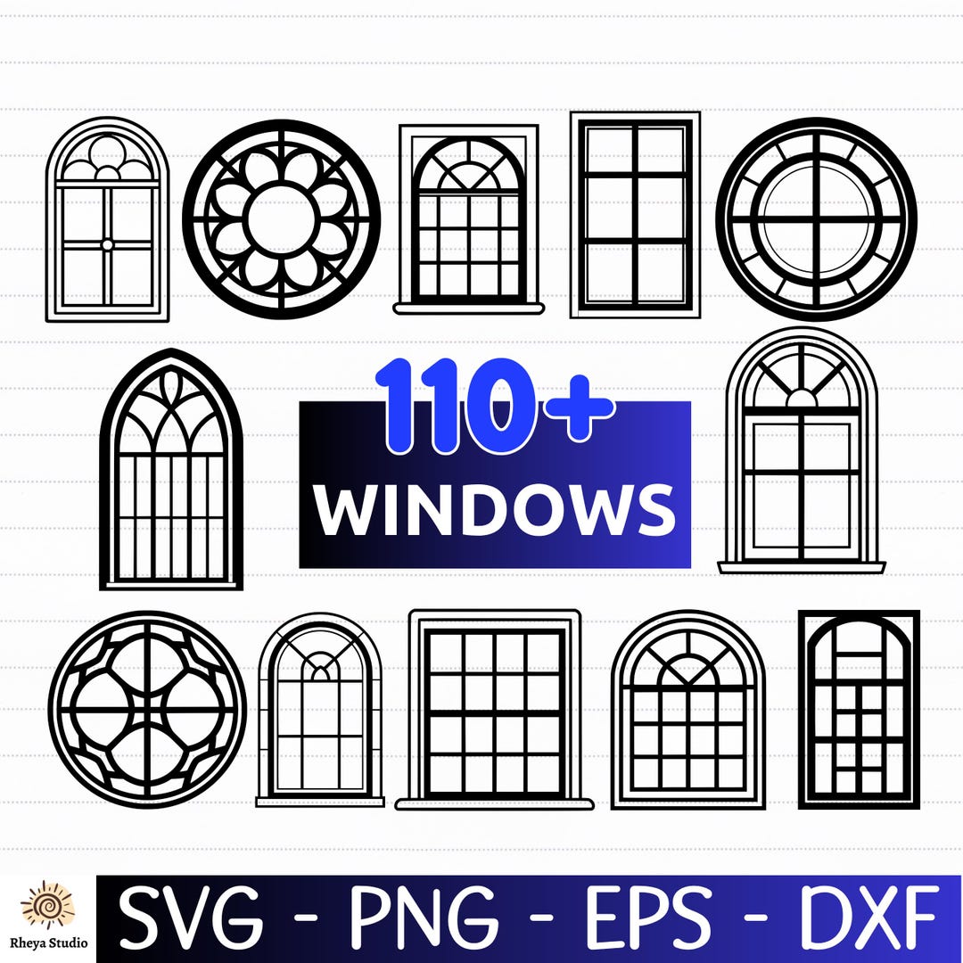 100 Window SVG Bundle | Architectural Frames & Vintage Window Shapes ...