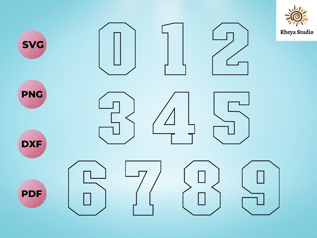 Sport Numbers Svg Varsity Numbers Svg College Numbers Svg Etsy