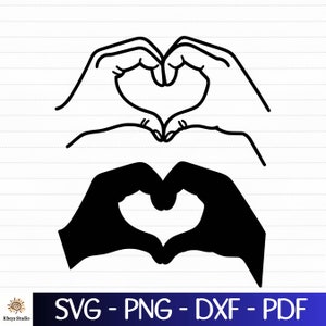 Herz Hände svg, Liebeshänden svg, Herzzeichen svg - digitaler Download svg, dxf, png, pdf, Valentines svg