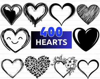 Pakiet SVG z motywem serca, wektor serca, sylwetka serca, clipart serca, Walentynki — natychmiastowe pobieranie plików SVG, PNG, EPS, DXF, SVG dla programu Cricut