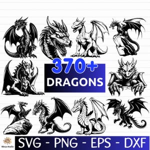 370+ Dragon SVG Bundle, Dragon Vector, Dragon Clipart, Dragon Silhouette - digital download svg, eps, png, svg files for cricut