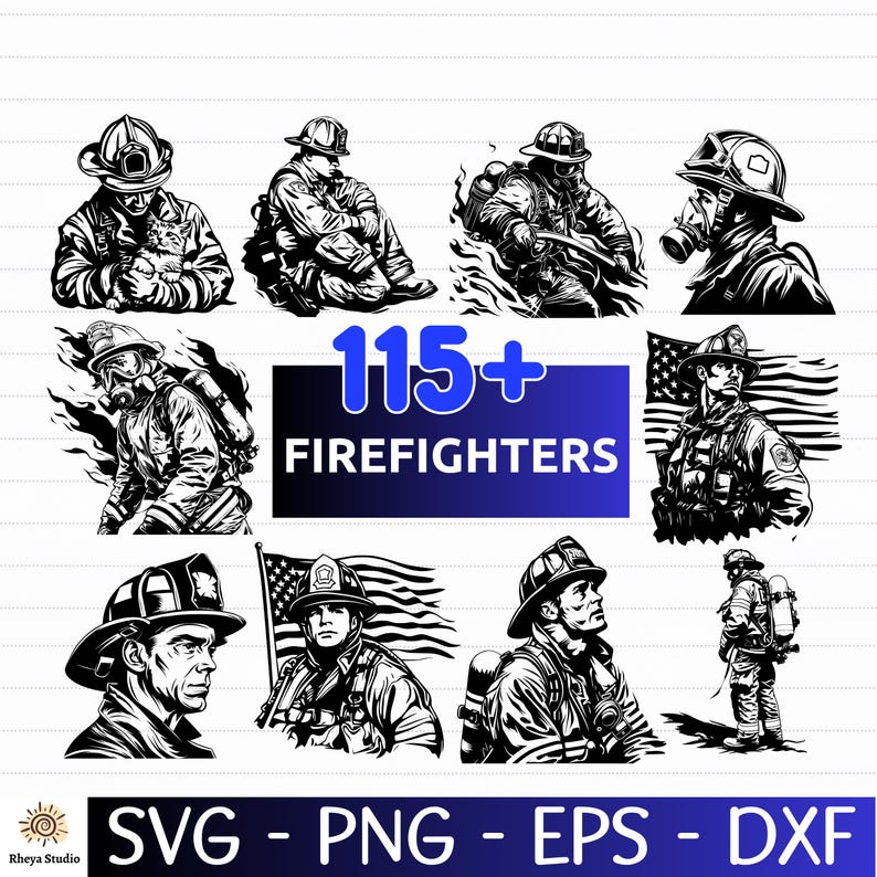115+ Firefighter SVG Bundle | Fire Dept Svg Png Eps Dxf | Cricut and ...