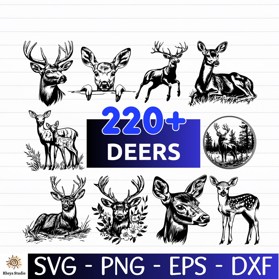 220+ Deer SVG Bundle | Hunting Wildlife Svg Png Eps Dxf | Cricut ...