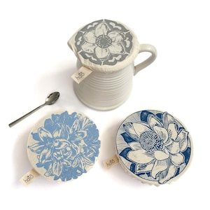 Halo Dish and Bowl Cover Small Set of 3 African Flowers | Gabriele Jacobs Gift for Mom