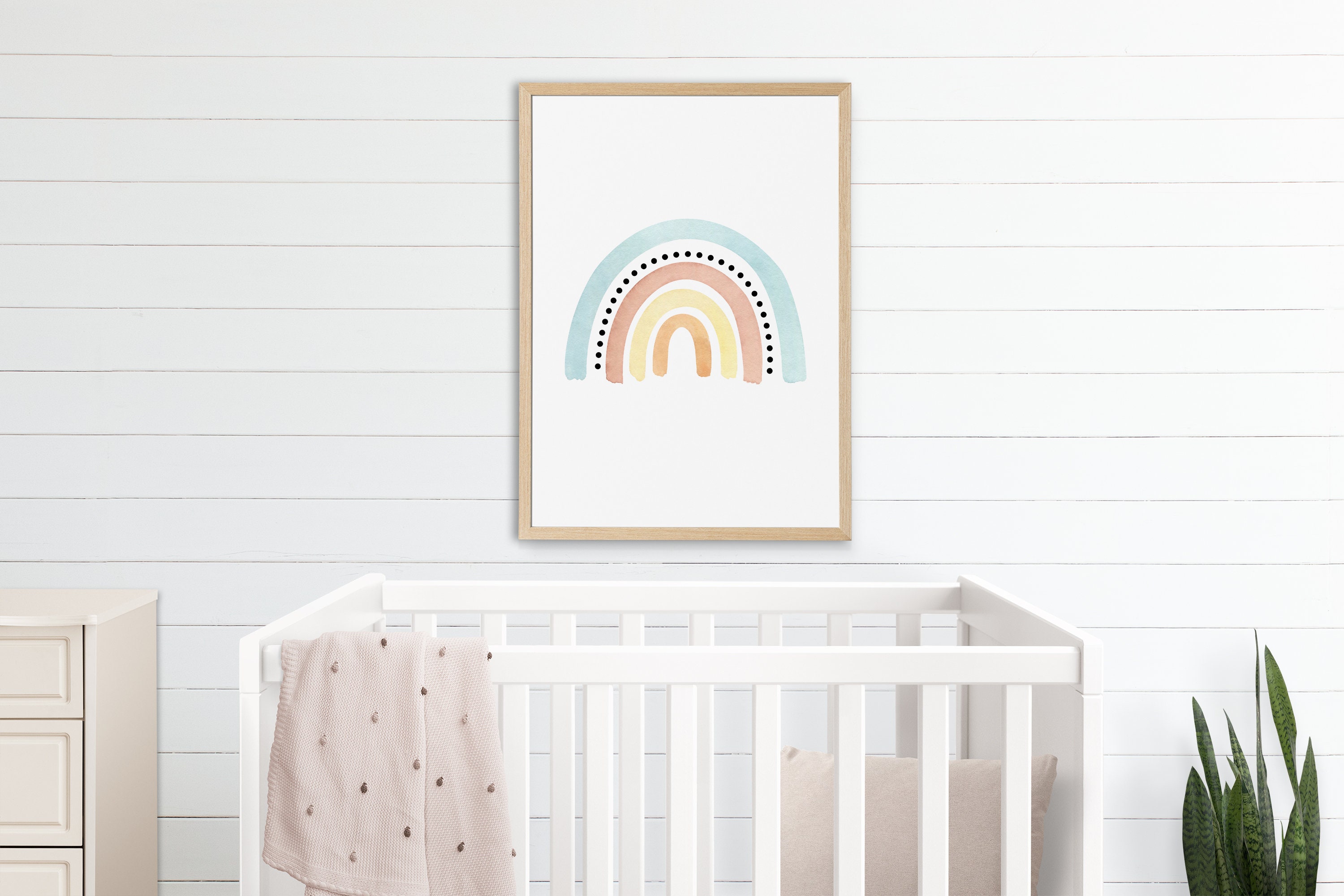Rainbow Nursery Wall Art, Printable Kids Room Rainbow Poster, Neutral ...