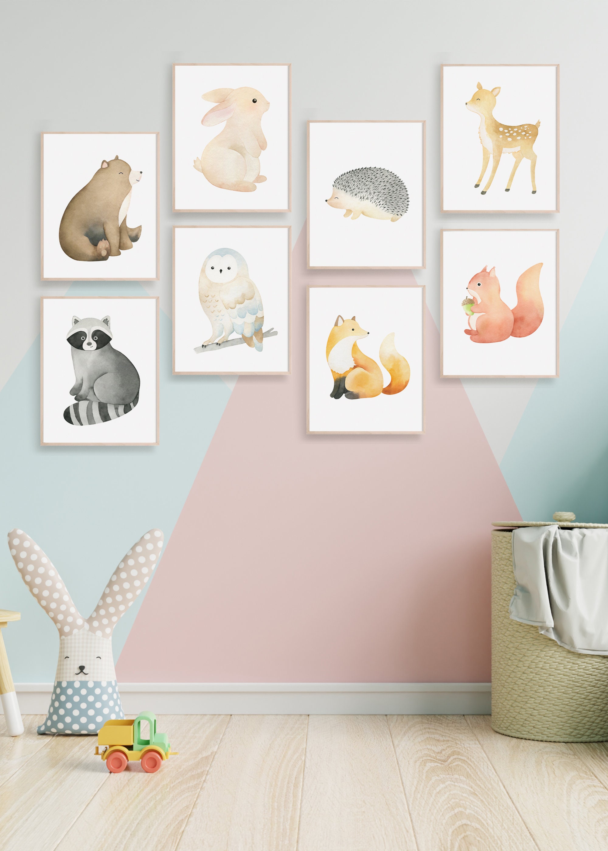 Forest Animals Printable Bundle, Woodland Nursery Wall Decor, Set of 8 ...