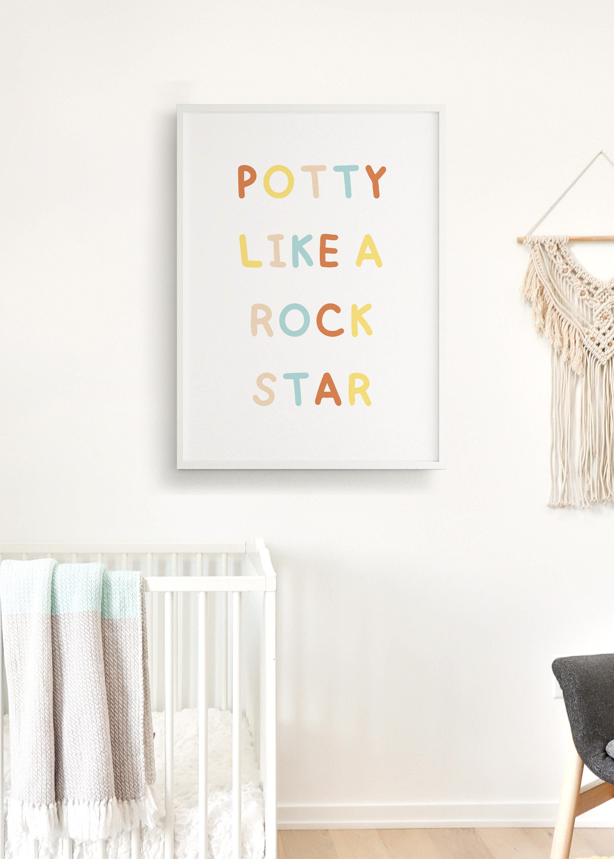 Potty Like a Rock Star Poster, Kids Bathroom Decor, Bathroom Rules ...