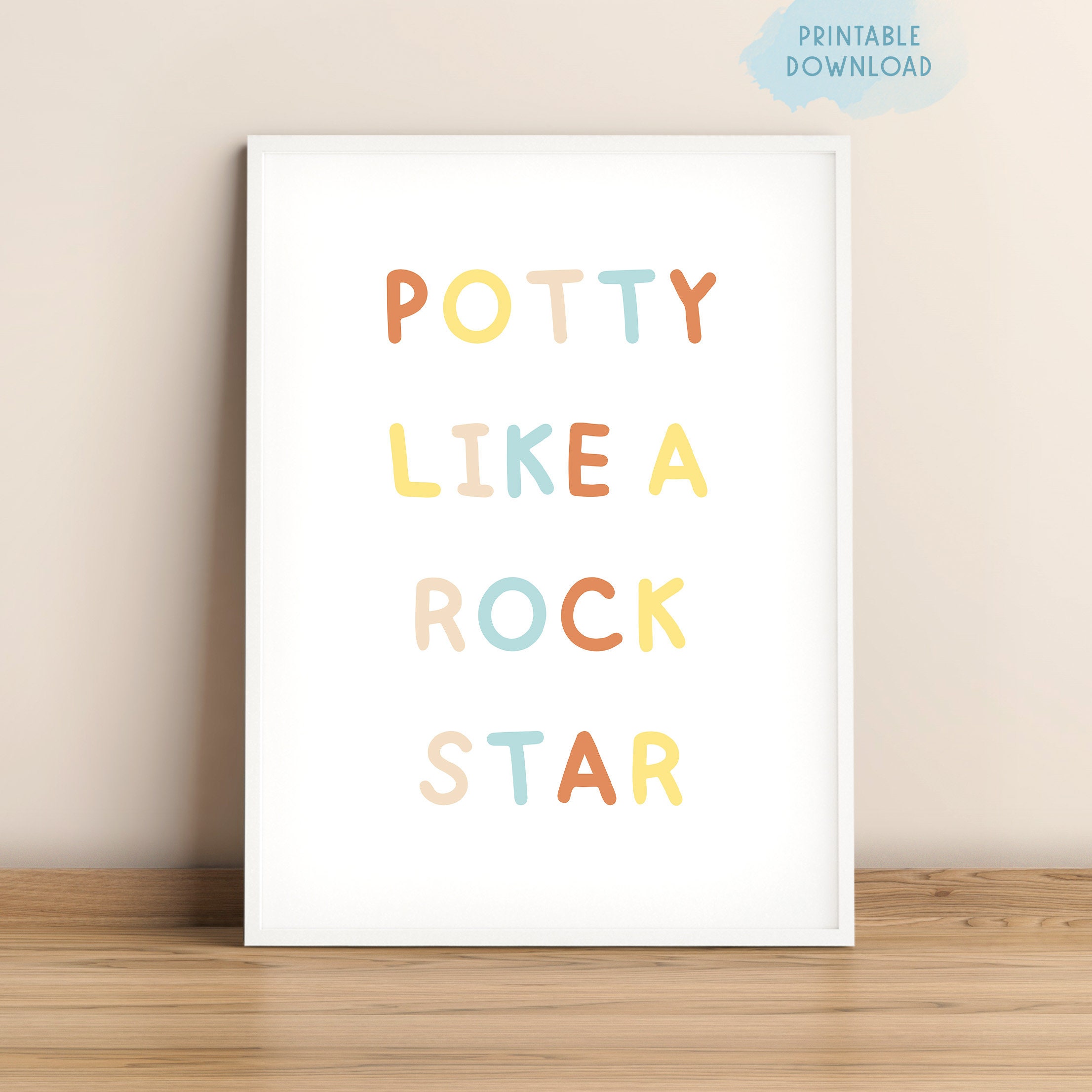 Potty Like a Rock Star Poster, Kids Bathroom Decor, Bathroom Rules ...