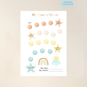 My reward chart printable, Toddler routine sticker chart, Rainbow reward chart for kids, Behaviour chart, Daily chore chart, Preschool chart