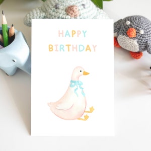 Dumme Gans Geburtstagskarte, Glückwunschkarte zum Geburtstag, Niedliche Grußkarten für Kinder, Tier Geburtstagskarte, Kleinkind Geburtstagsgeschenk