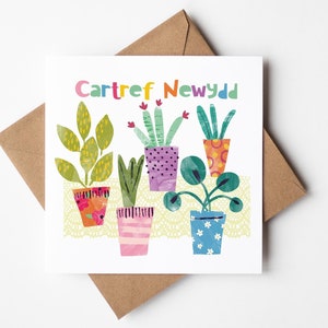Penblwydd Hapus / Carte de voeux joyeux anniversaire plantes en pot
