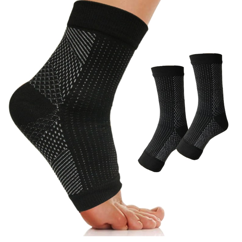Pair Compression Ankle Brace Soft Ankles Sleeves Joint Pain Relief