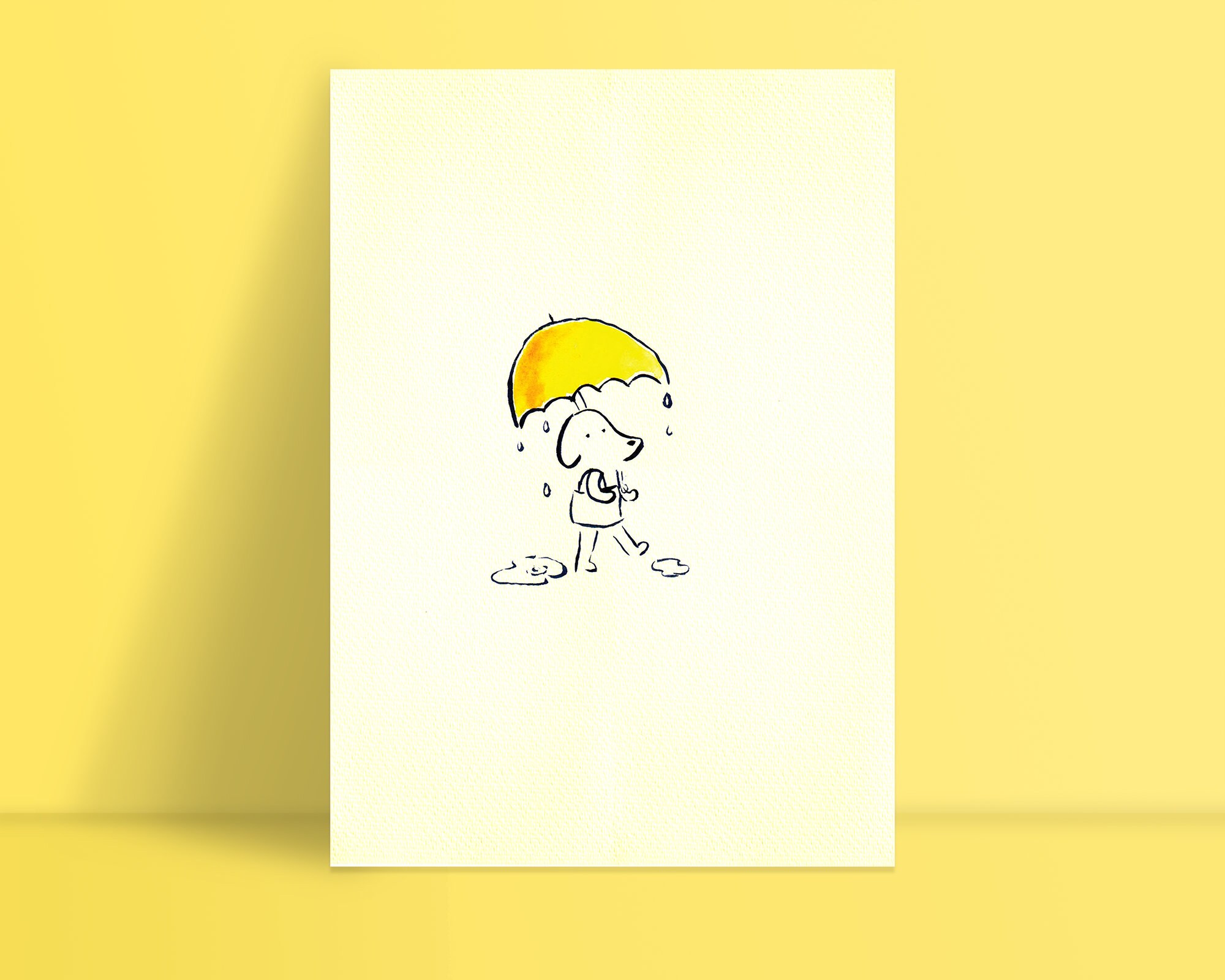 Jour de Pluie - Impression Illustration Aquarelle