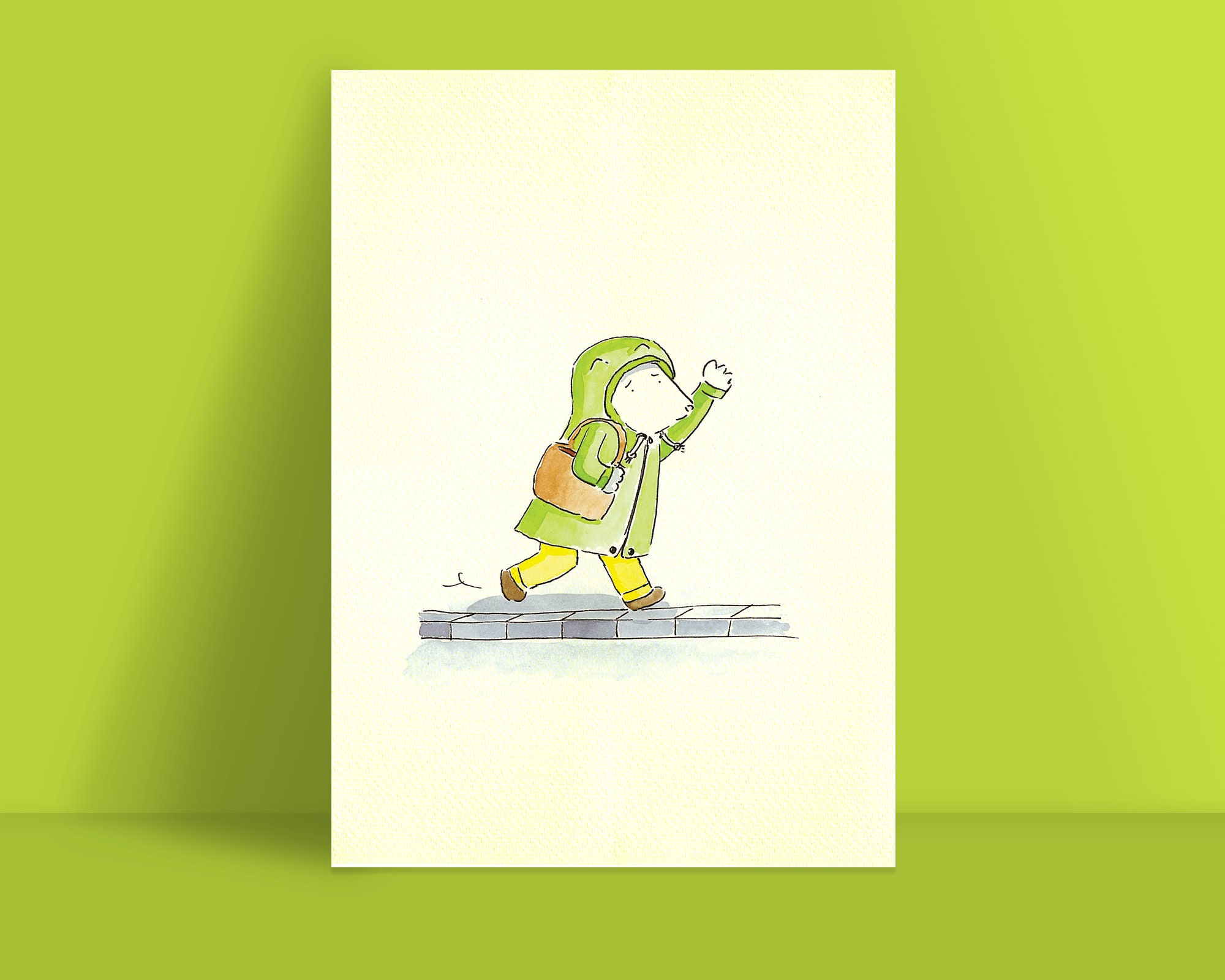 Le Bus - Impression Illustration Aquarelle