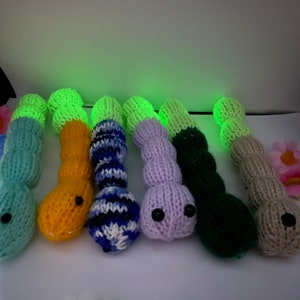 Knitted glow in the dark glowbug - firefly