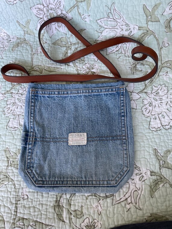 Upcycled Crossbody Bag Made From Recycled Old Navy Jeans Etsy