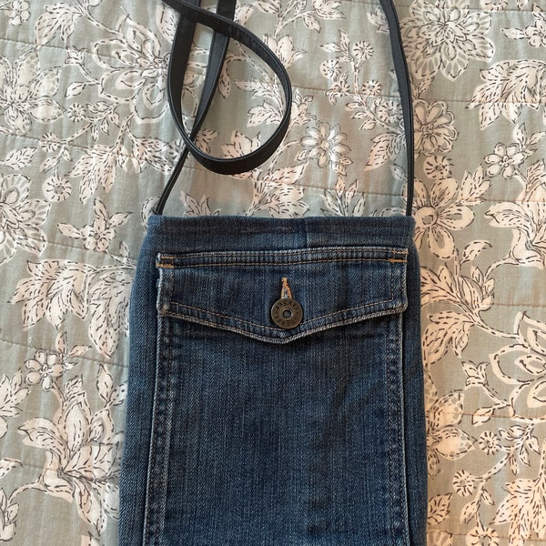 Upcycled Crossbody Bag made from Recycled Denim Jeans