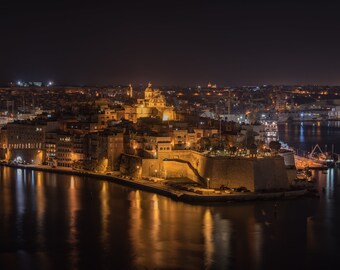 Senglea Malta Skyline Print: Mediterranean Wall Art