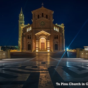 Basilica Shrine Ta' Pinu Photography Print Malta souvenir Gozo Malta gift poster church poster print Large Living Room Art Malta