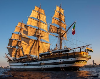 Amerigo Vespucci Ship Canvas Print: Italian Navy Tall Ship Art
