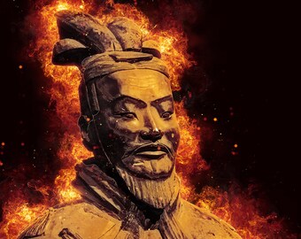 Terracotta Army General Canvas Print: Chinese Warrior Art