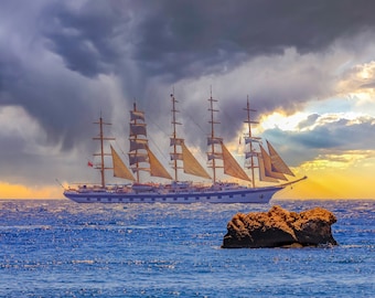 Royal Klipper Ship Leinwanddruck: Fünfmaster Großsegler Fotografie