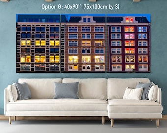 Amsterdam Grachten House Print: Nacht Stadtansicht Wandbild