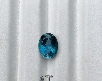 Natural Santa Maria Aquamarine Oval Shape  Gemstone, 1 Ct 6x8mm AAA Quality Loose Gemstone, Blue Color, Height 4mm March Birthstone