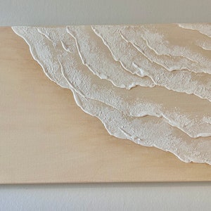 Structure picture Waves Beach waves from Mauritius white peach beige texture art structure 30x60