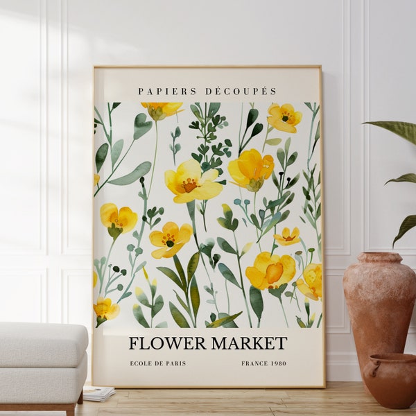 Flower Market Print -  Abstrakte Wandkunst - Matisse Druck - mid century modern poster