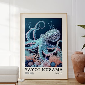 Poster Yayoi Kusama - Arte da parete della Galleria giapponese - Decorazione da parete moderna per poster - Stampa Yayoi Kusama