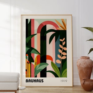 Affiche Bauhaus - Art mural abstrait - Art maximaliste - Art moderne du milieu du siècle