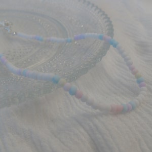 CANDY anklet - colorful matt beads - filigree anklet white - ideal as a gift