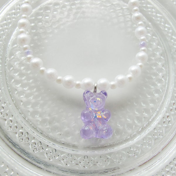 Pearl Gummy Bear Necklace Etsy