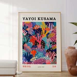 Yayoi Kusama Poster - Japanische Galerie Wandkunst - Moderne Poster Wanddeko - Yayoi Kusama Druck