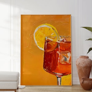 Cartel de cóctel - Aperol Spritz - Decoración moderna de la pared del cartel - Arte de la pared de la bebida exclusiva