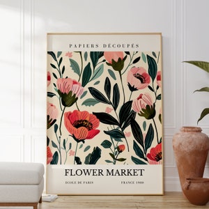 Flower Market Print - Abstract Wall Art - Matisse Print - mid century modern poster