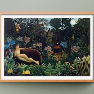 Il sogno del doganiere Rousseau, riproduzione di un dipinto di Henri Rousseau