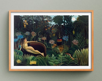 The Dream Print, Painting by Henri Rousseau, Reproduction of The Dream by Le Douanier Rousseau