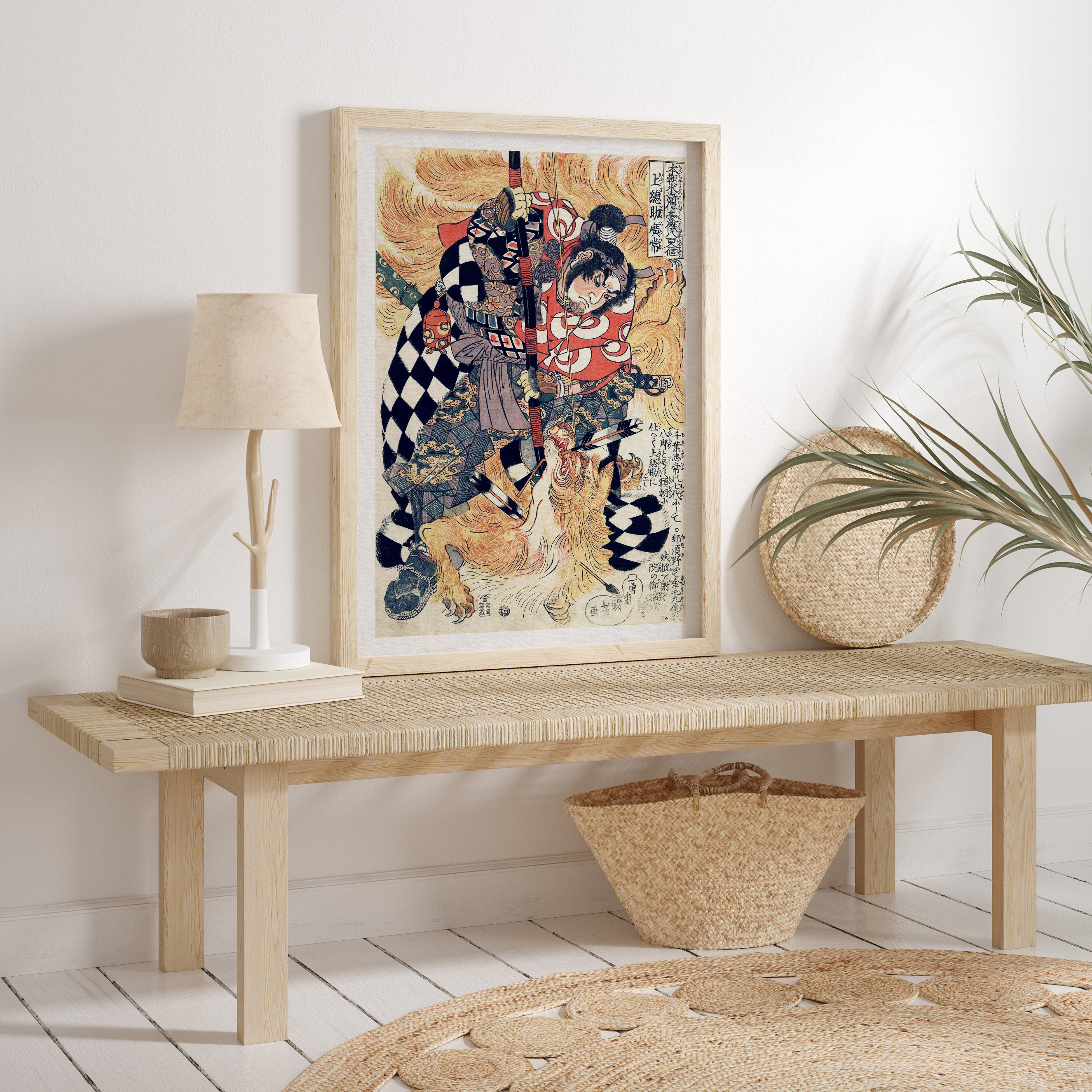 Kazusanosuke Hirotsune Battling With a Nine-tailed Fox Print