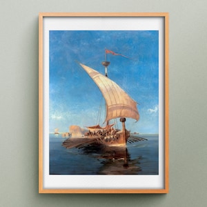 Giasone e gli Argonauti a bordo dell'Argo di Konstantinos Volanakis, illustrazione della mitologia greca