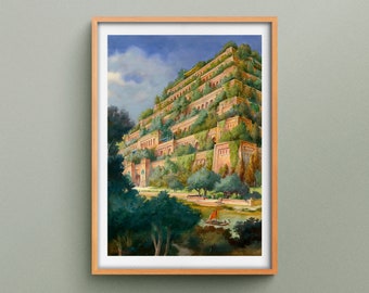 バビロンの空中庭園、古代世界の七不思議の印象 - Etsy 日本