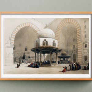 Moschea del Sultano Hassan al Cairo, di David Roberts, riproduzione di uno schizzo